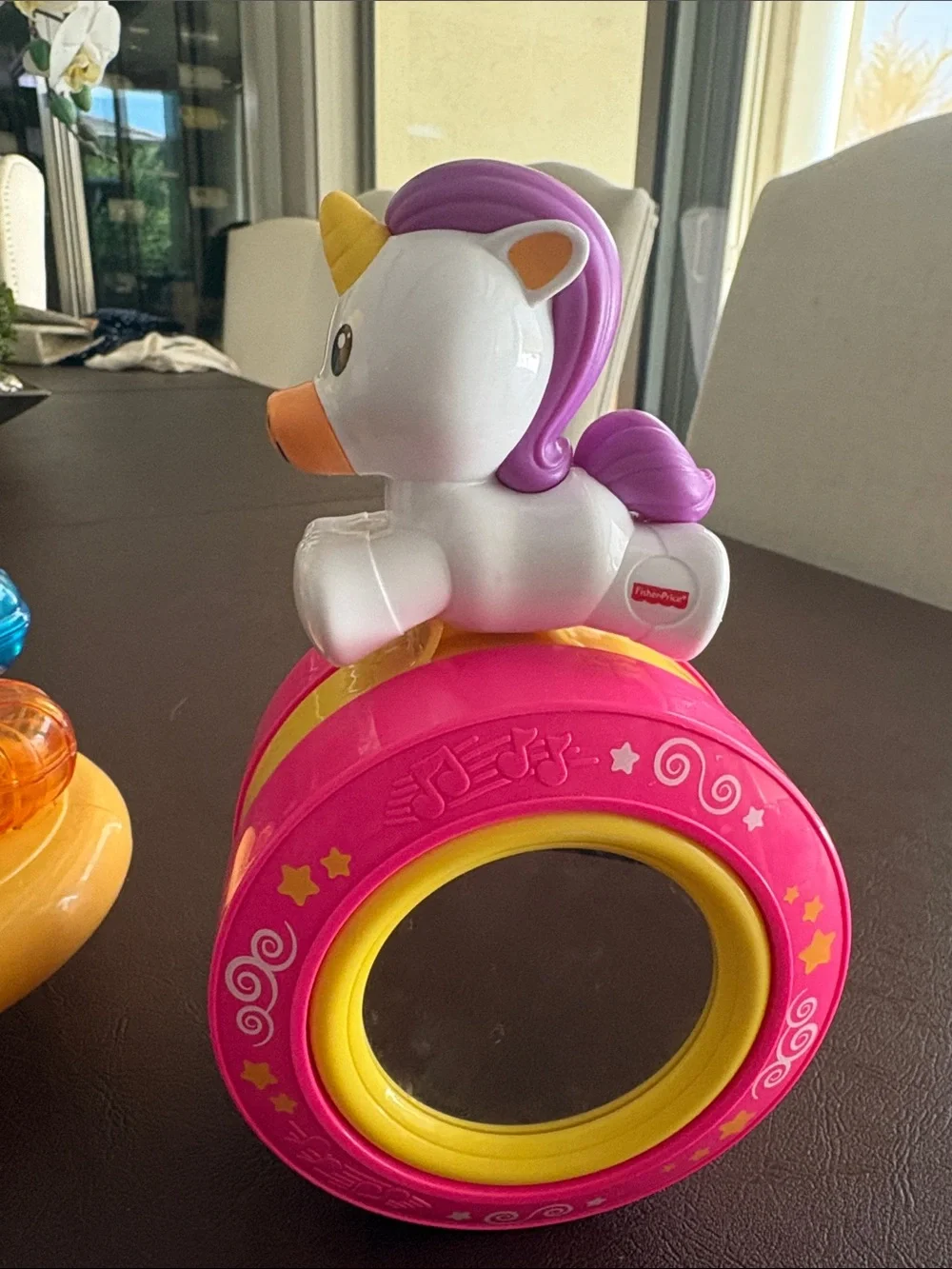Fisher-Price Colorful Star Stacker & Unicorn Drum Toy - Pink/Yellow/Blue